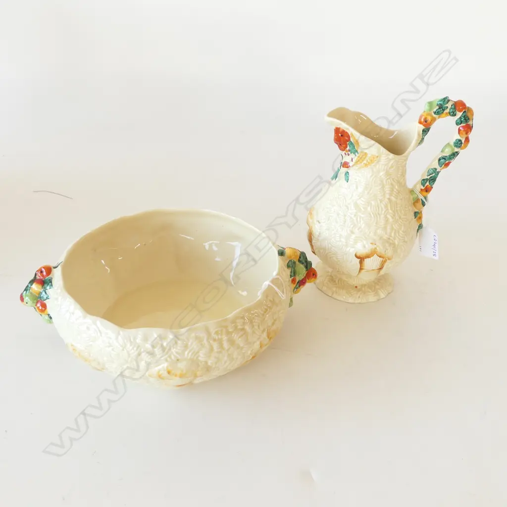 CLARICE CLIFF 'CELTIC HARVEST' JUG H.220mm +  MATCHING LGE BOWL Dia.260mm Image 1++