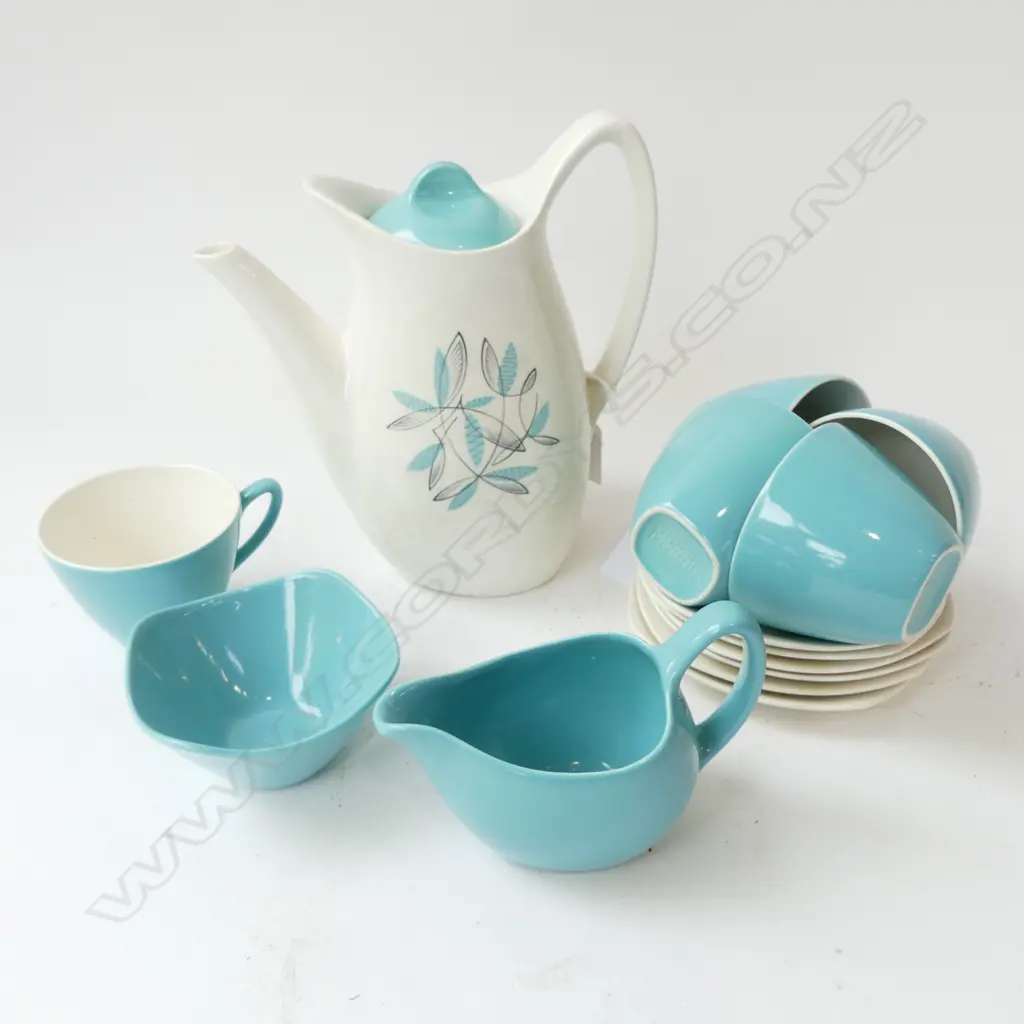 1960S 'MIDWINTER MODERN FASHION SHAPE STAFFORDSHIRE' FUNKY COFFEE SET ONLY 5 CUPS  POT H.190mm Image 1++