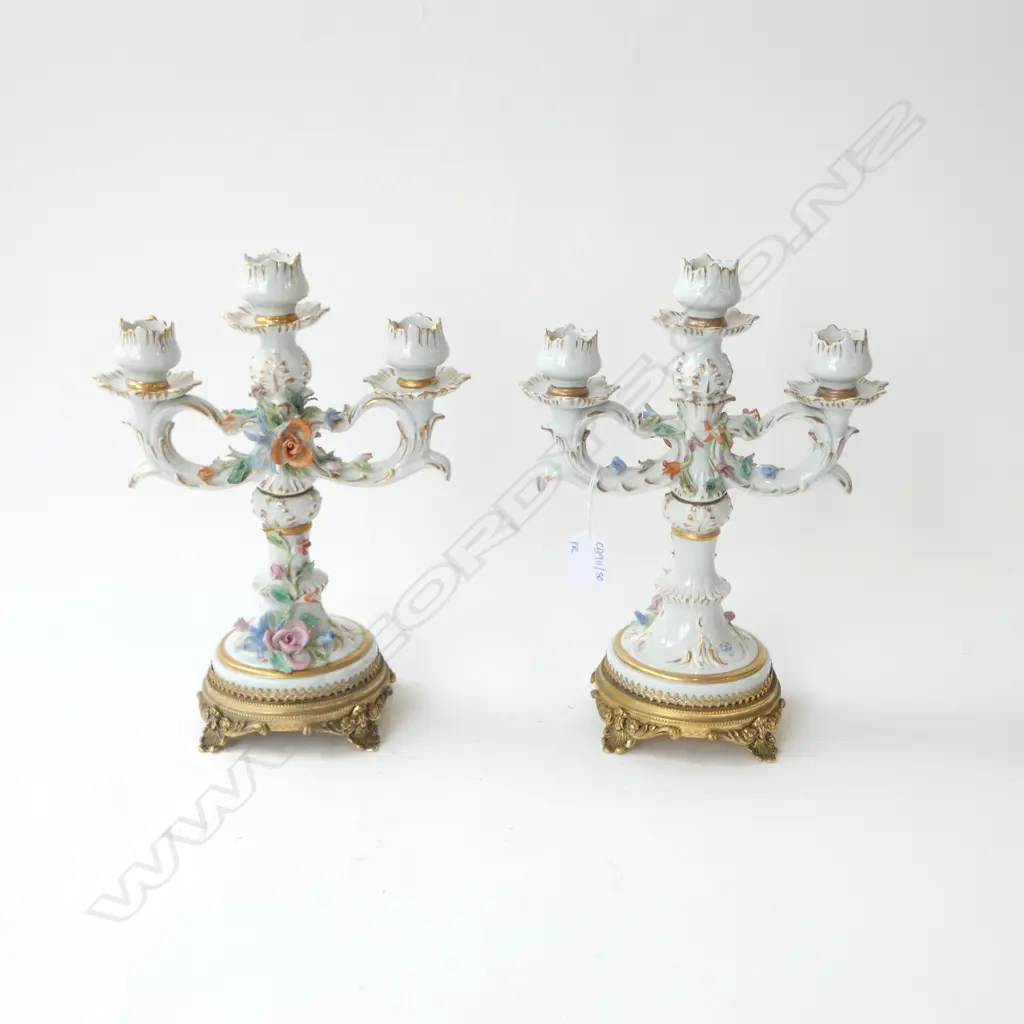 PR ITALIAN DRESDEN STYLE CANDLESTICKS H.290mm Image 1++