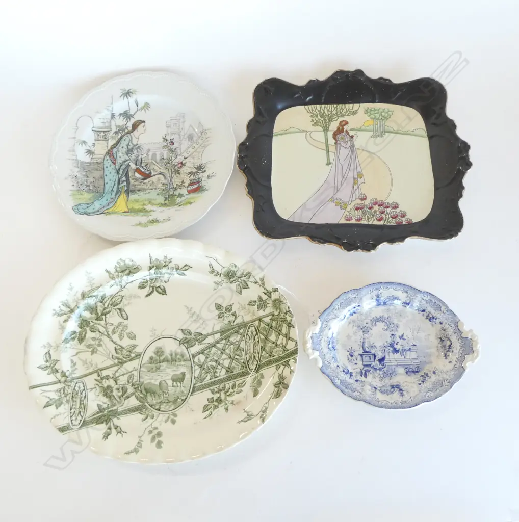 FOUR ASSORTED VICTORIAN PLATES (faulted) Image 1++