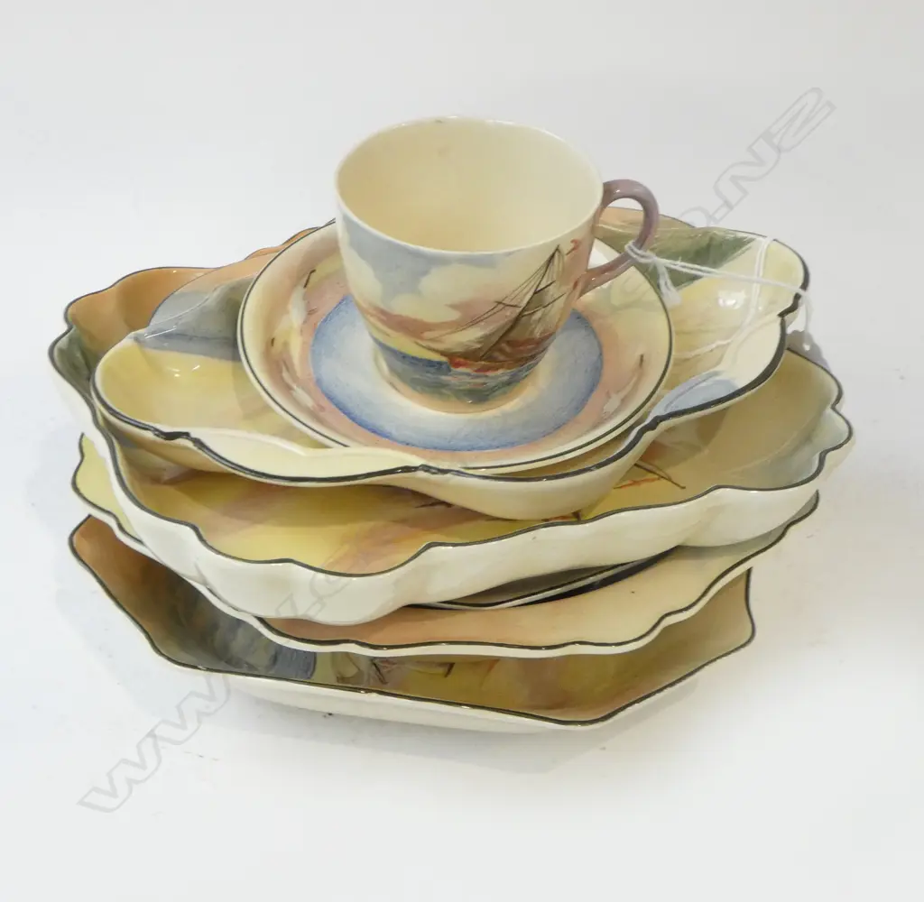7 PCES. ROYAL DOULTON 'FAMOUS SHIPS' WARE; 5 DISHES/BOWLS & C/S Image 1++