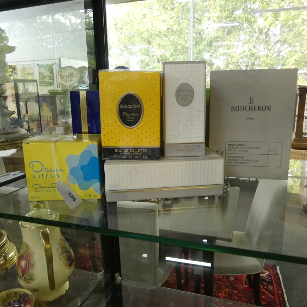 9 DESIGNER PERFUMES; 3 BOUCHERON, 2 NINA RICCI, 3 DIOR, OSCAR DE LA RENTA Image 1++