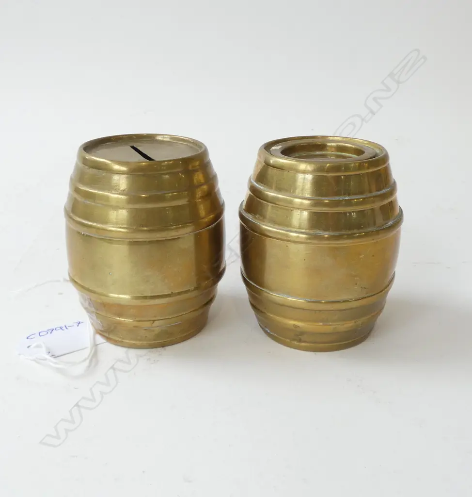 PR BRASS BARREL FORM MONEY BANKS H.80mm Image 1++