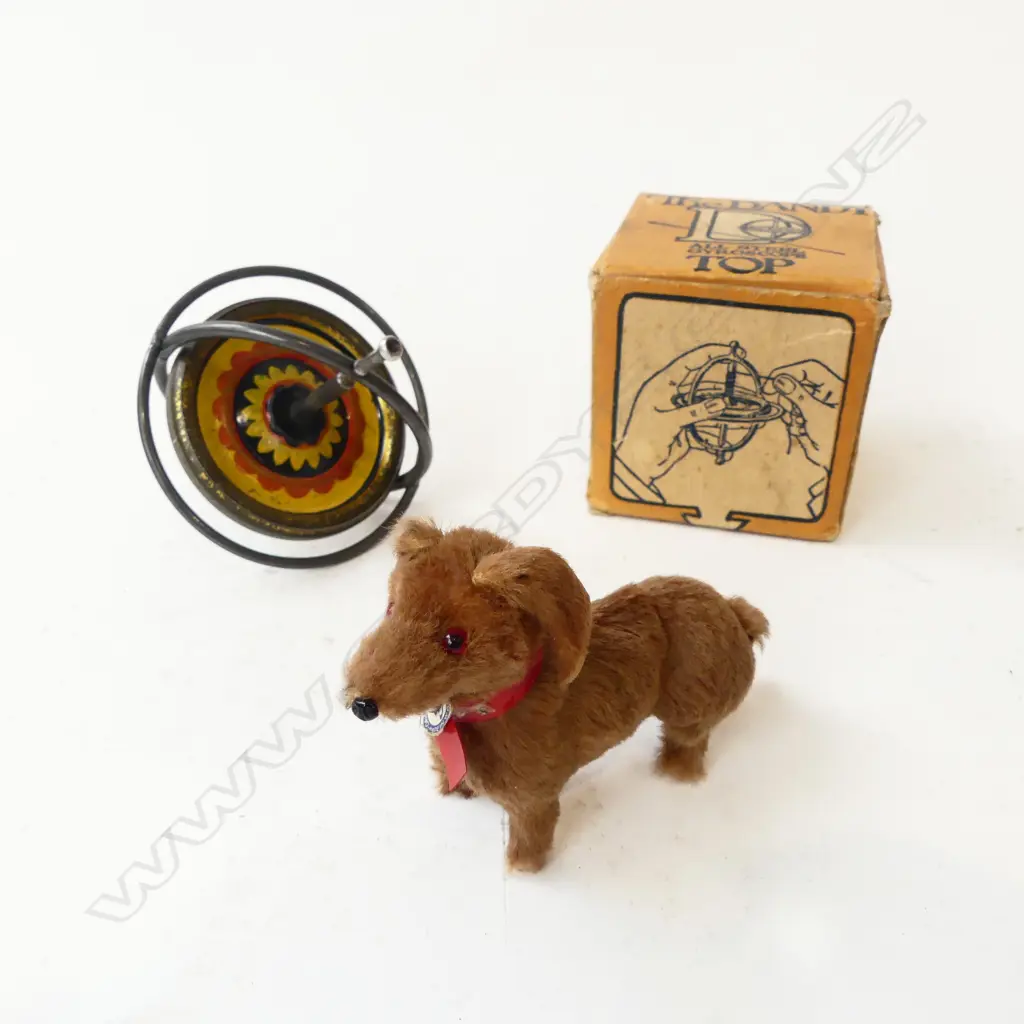 1920’S DANDY GYROSCOPE TOY W. BOX USA, & WEST GERMANY TOY DOG Image 1++