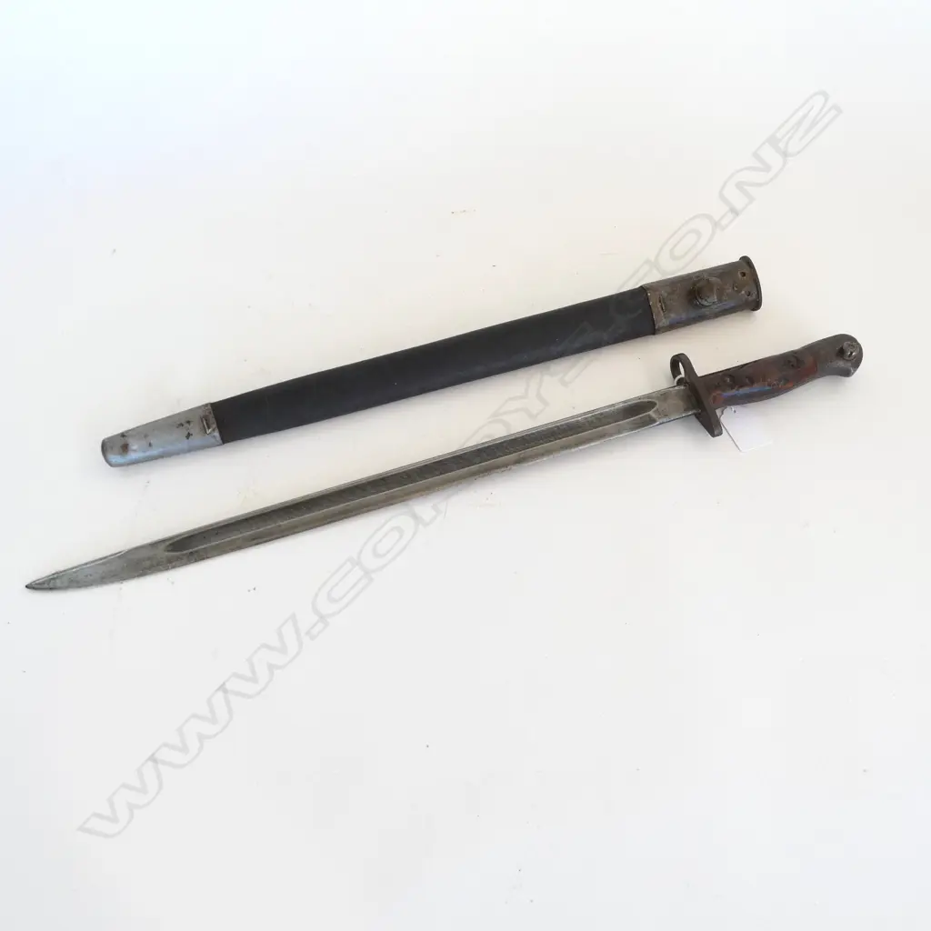 LITHGOW 1907 BAYONET & LEATHER SCABBARD L.585mm Image 1++