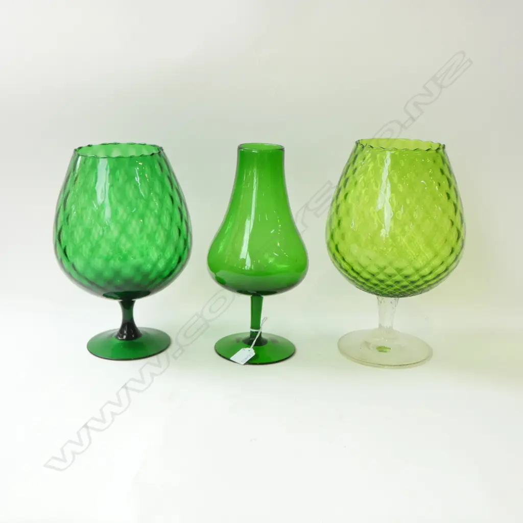 3 PCES GREEN MURANO GLASS H.320mm Image 1++