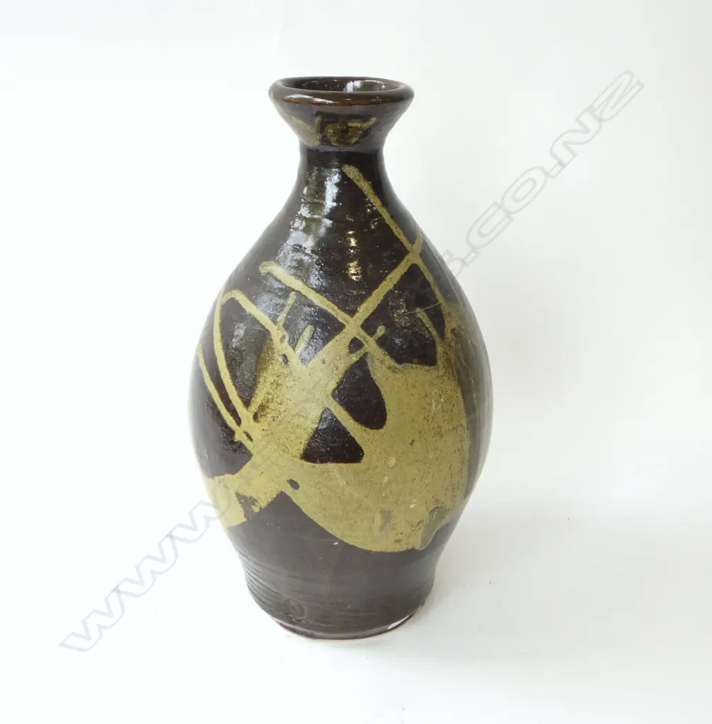 TALL POTTERY VASE, POTTERS MARK IMPRESSED, H.390mm Image 1++