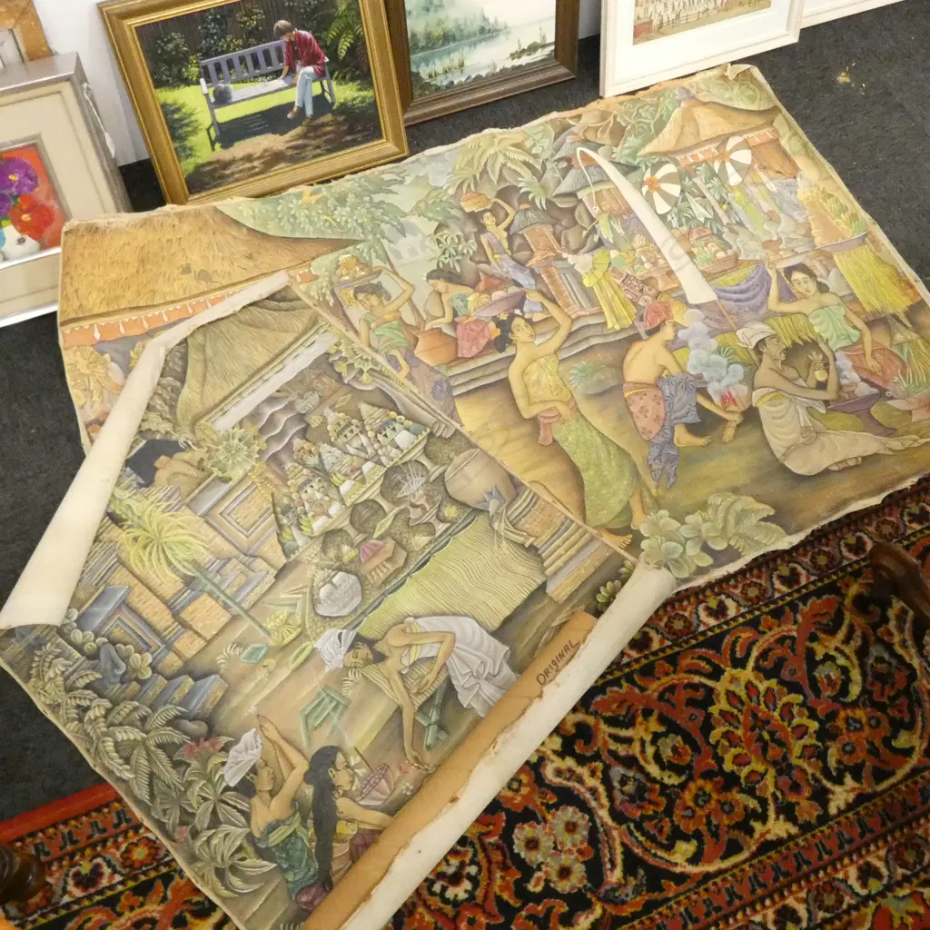 ROLL OF UNFRAMED  INDONESION ARTWORK W880MM Image 1++