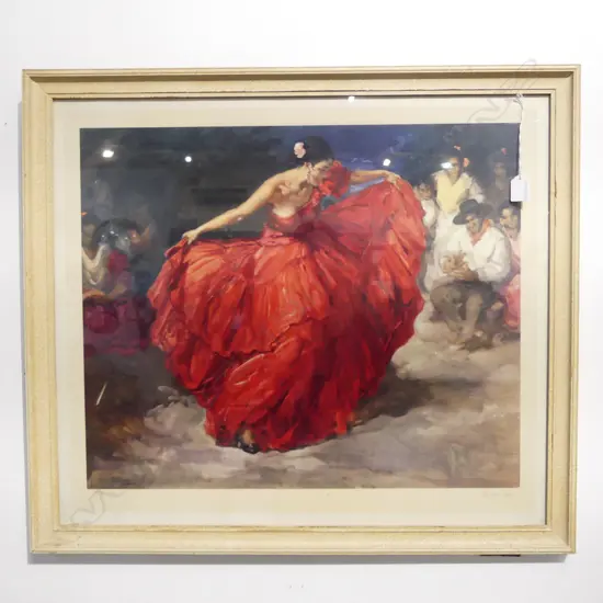 RETRO FLAMENCO DANCER PRINT; F. R. S. CLEMENTE 'THE RED SKIRT' 600x690mm
