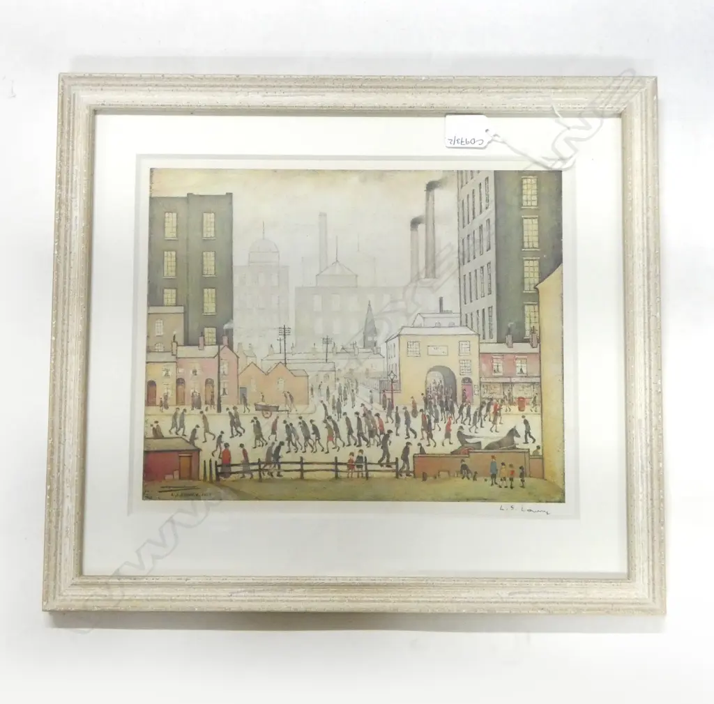 L S LOWRY 'COMING FROM THE MILL' ATHENA LIMITED ADDITION PRINT 260x320mm unauthenticated signature Image 1++