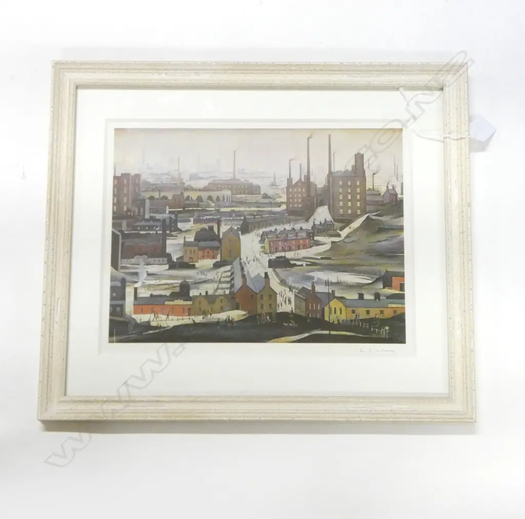 L S LOWRY 'INDUSTRIAL LANDSCAPE' ATHENA LIMITED ADDITION PRINT 245x320mm unauthenticated signature Image 1++