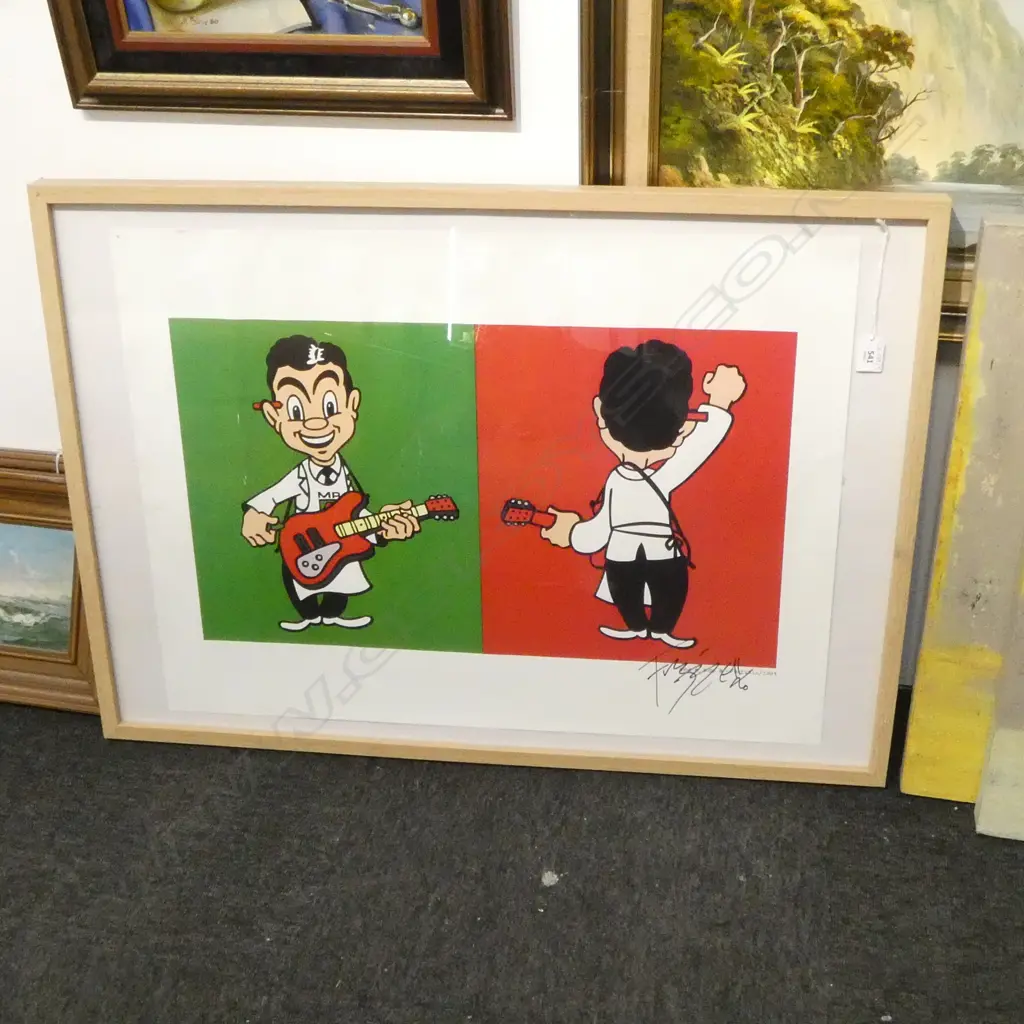 DICK FRIZZELL 'SIDE A, SIDE B' SIGNED PRINT 2009 540x720mm Image 1++