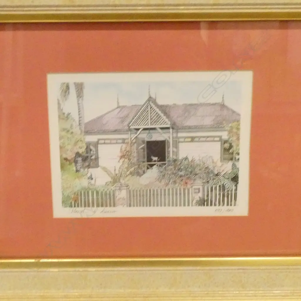 3 PASCAL DI LUCCIO PRINTS, FRENCH COLONIAL HOUSES NEW CALEDONIA, 160x220mm Image 1++