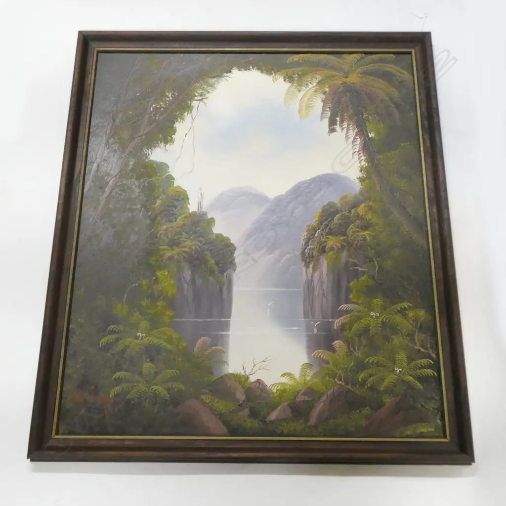 IAN EVANS 'WHANGANUI RIVER' OIL ON BOARD 715x595mm Image 1++