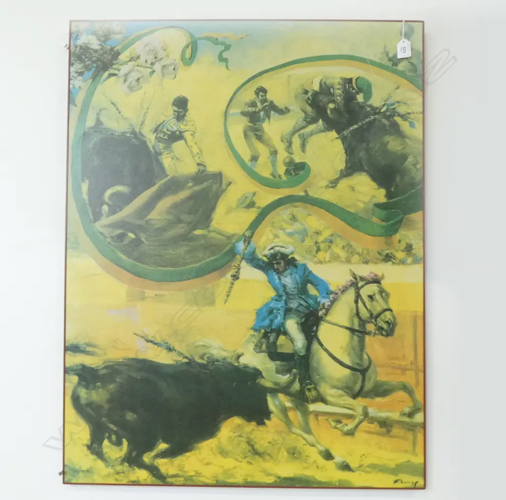 VINTAGE  ART PRINT BULLFIGHTER, 680 X 900MM Image 1++