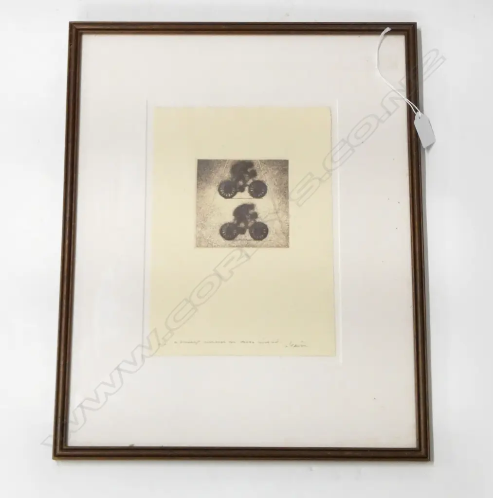 BARRY CLEAVIN 'M. DUCHAMP CONSIDERS THE PONZO ILLUSION' ETCHING, AP 265x190mm Image 1++
