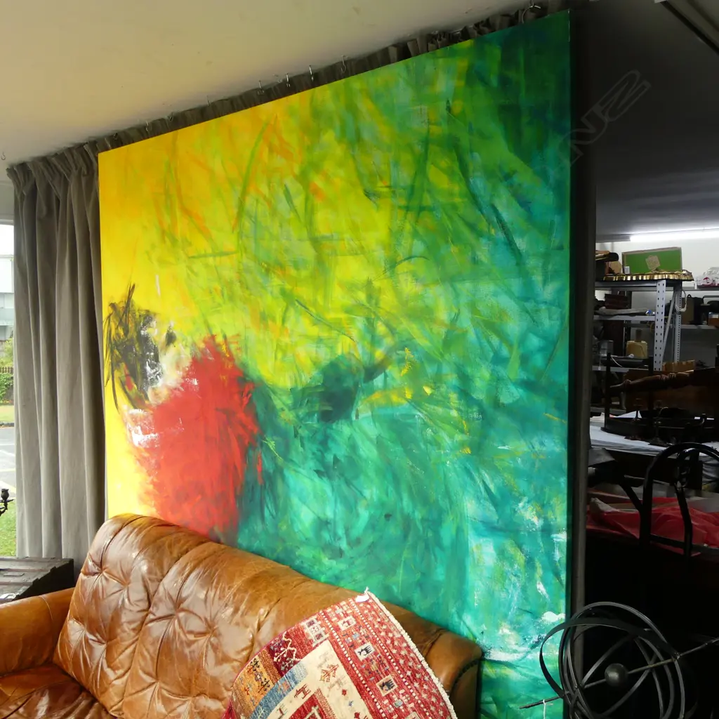 PETA TEARLE 'MOVEMENT IN COLOUR IV' ACRYLIC ON CANVAS '92 2000x2250mm Image 1++