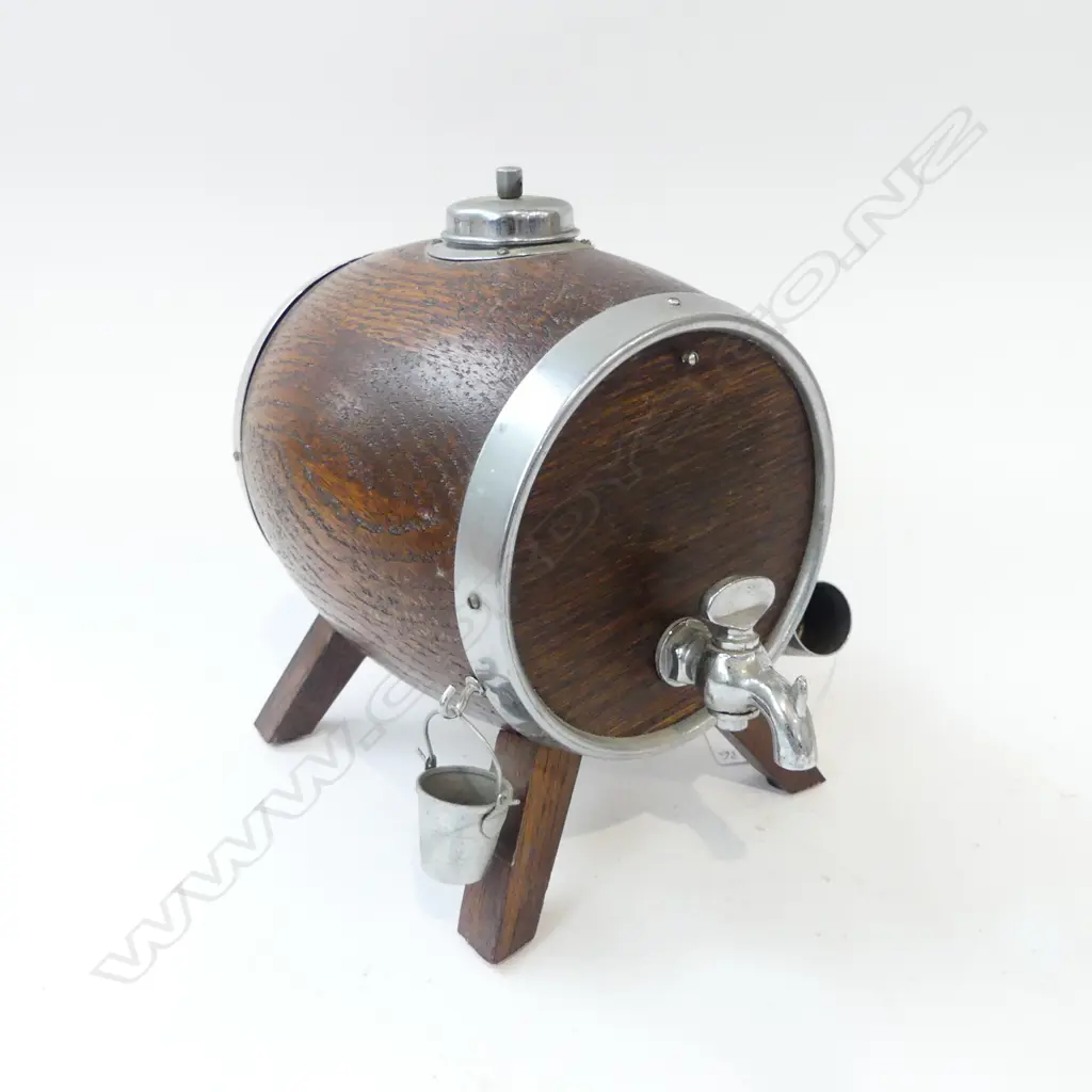 OAK BAR TOP BARREL DECANTER D.200 H.200mm Image 1++