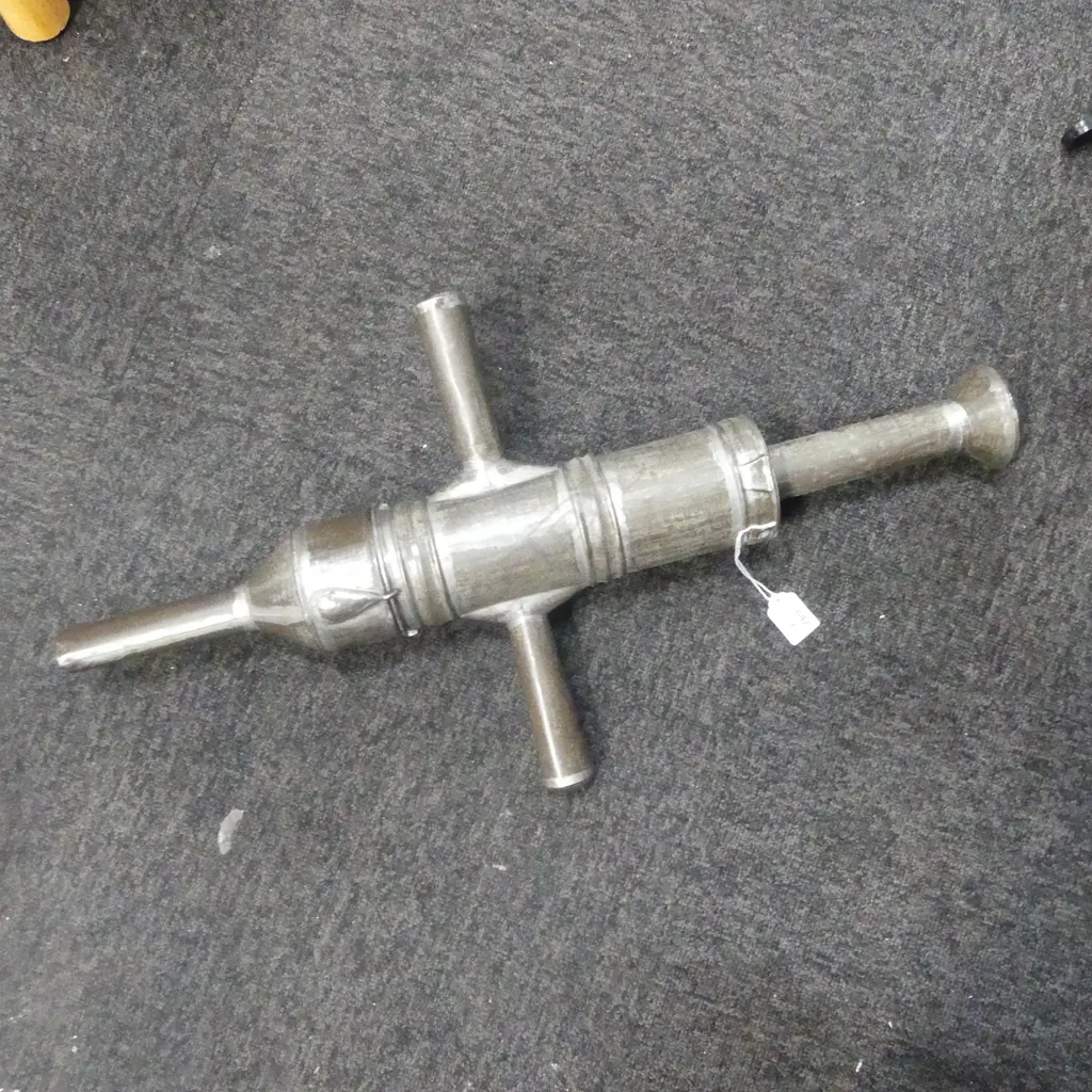 (3062) ANTIQUE TIN SAUSAGE STUFFER L.580mm Image 1++