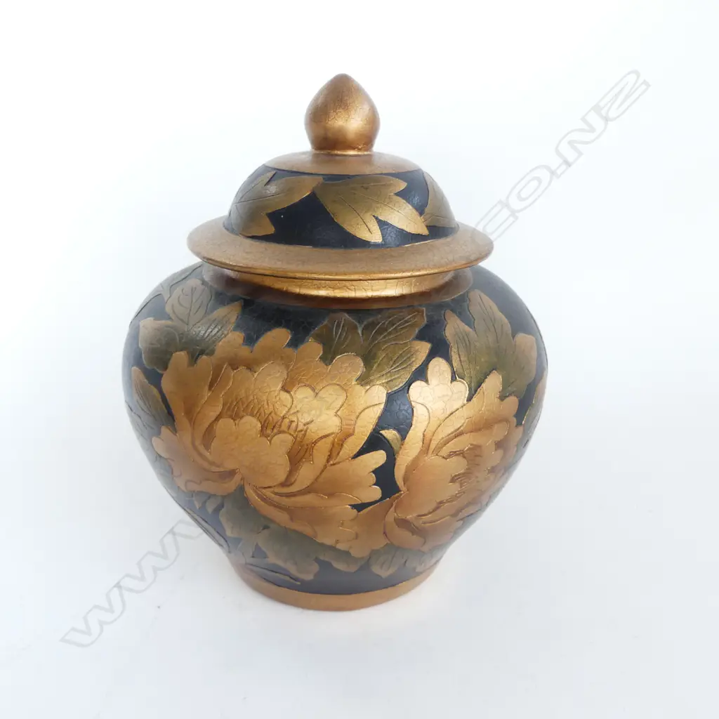 LRG HAND PAINTED ITALIAN DESIGN LIDDED URN H.320 x 260mm Image 1++