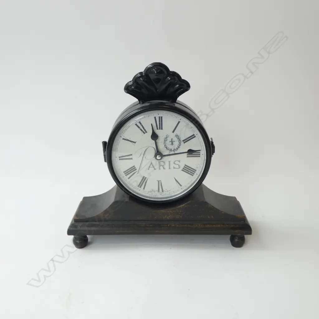 PR GILT BOOKENDS & 'PARIS' STYLE CLOCK Image 1++