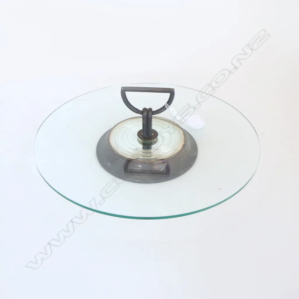 FRENCH CHRISTOFLE QUALITY GLASS & SILVER PLATE Vibrations Cheese Hors D'oeuvres Tray Dia.310mm Image 1++