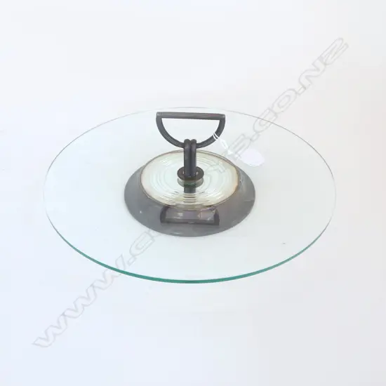 FRENCH CHRISTOFLE QUALITY GLASS & SILVER PLATE Vibrations Cheese Hors D'oeuvres Tray Dia.310mm