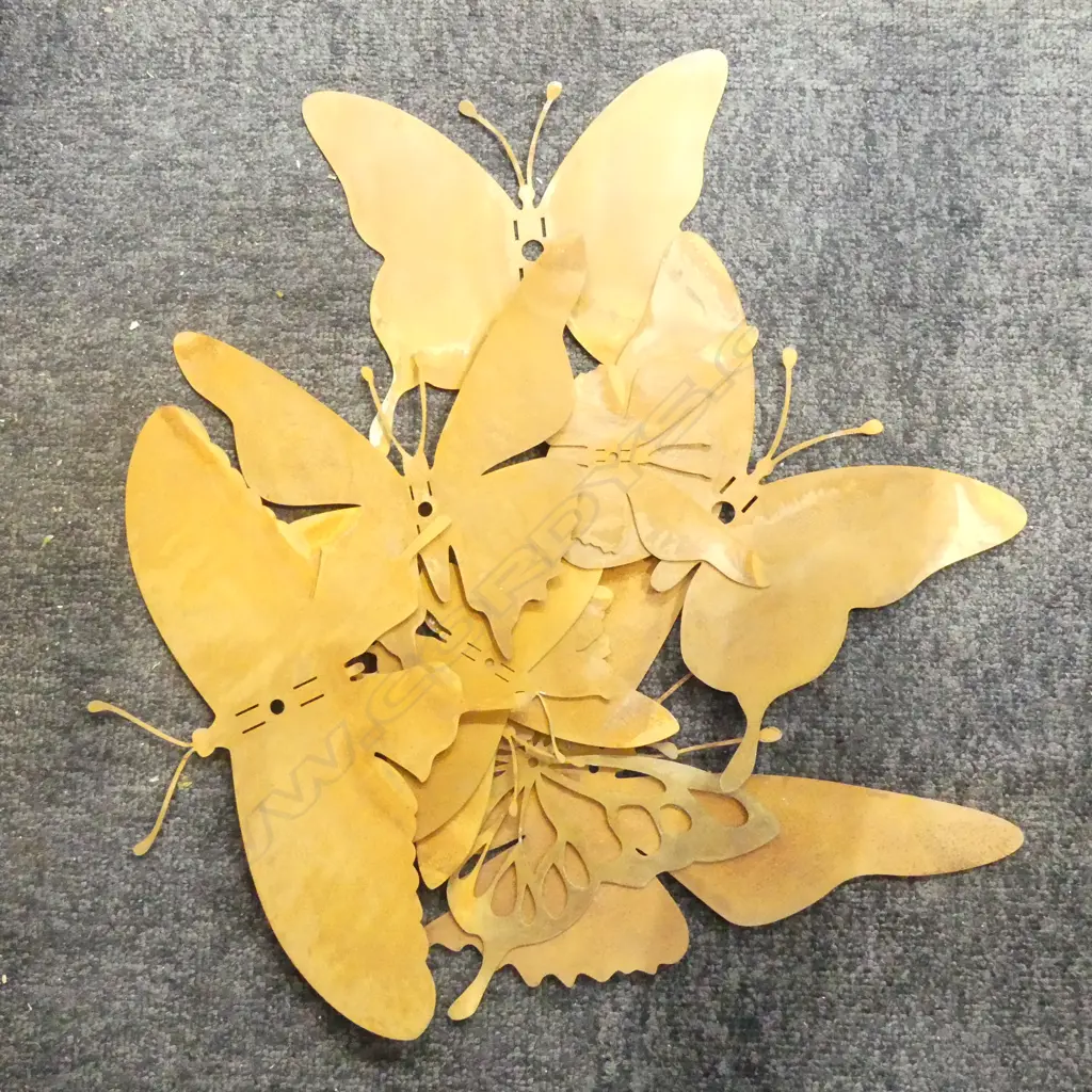 12 LASER CUT METAL BUTTERFLIES H.260mm Image 1++