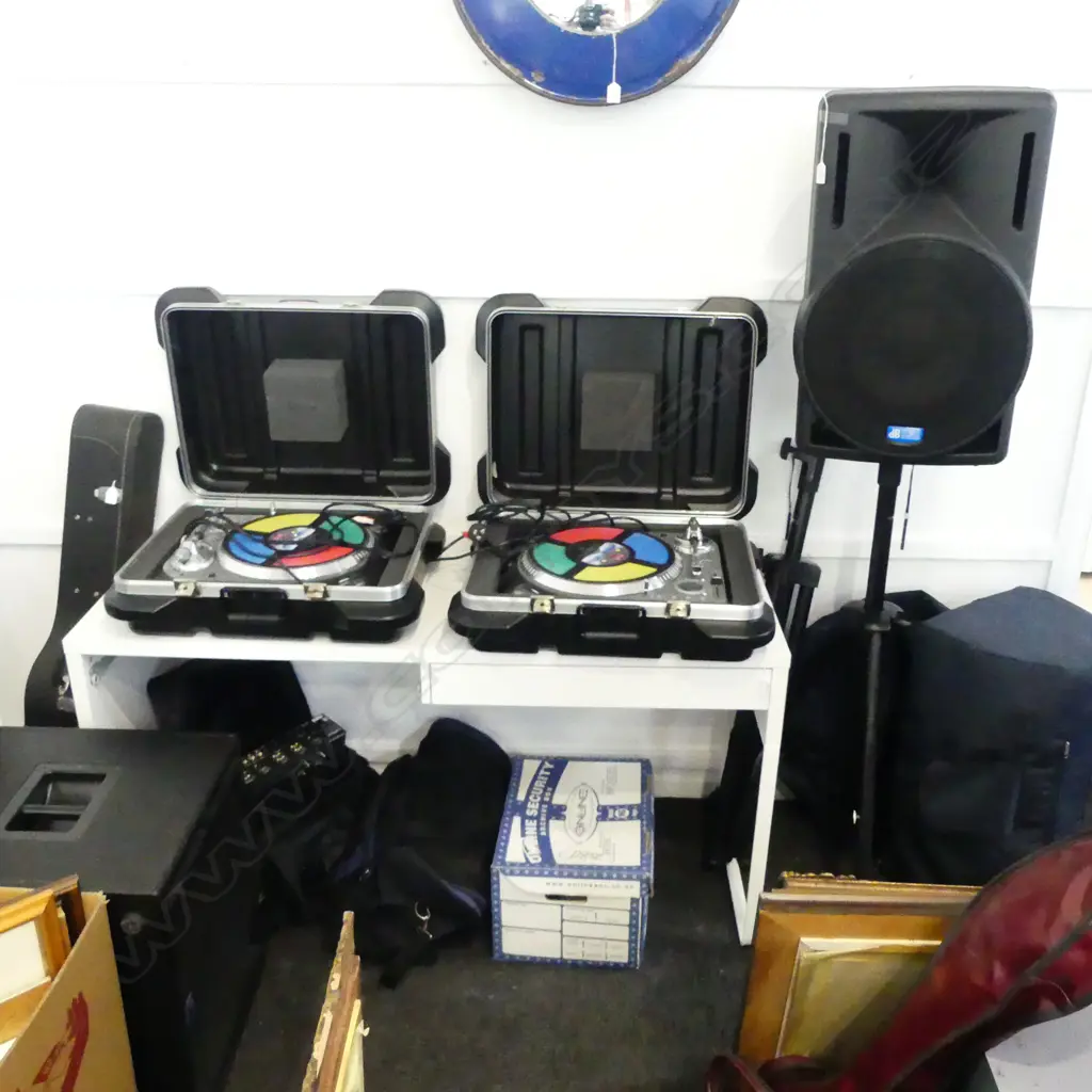 ASST. DJ EQUIPTMENT INCL. 2 NUMARK TTX TURNTABLES, 3 dB TECHNOLOGIES SPEAKERS ETC Image 1++