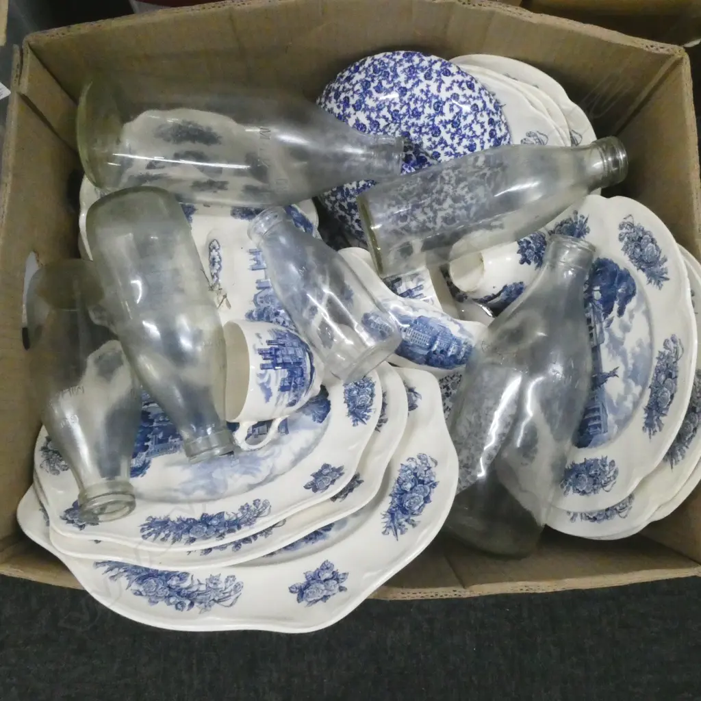 B/W CHINA, GLASS MILK BOTTLES Image 1++