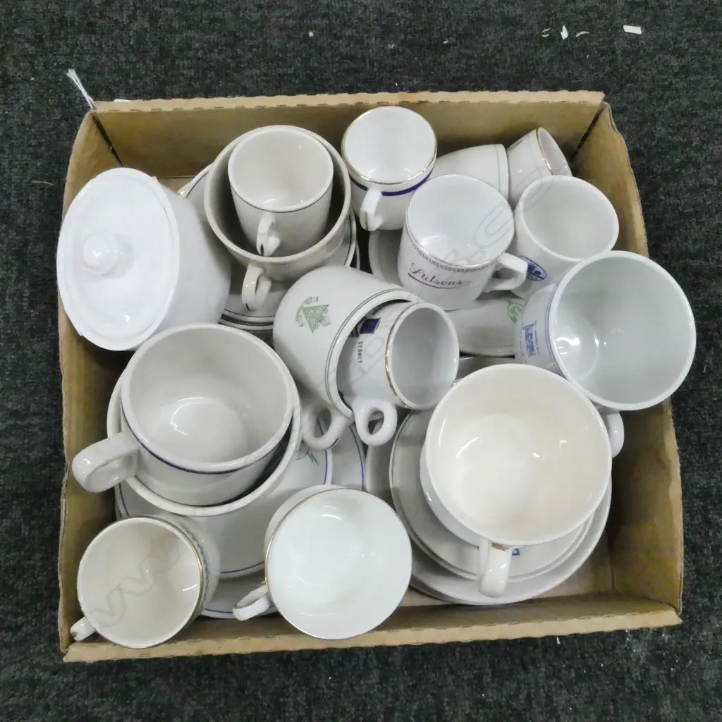 ASST. CRESTED HOTEL WARE; CUPS ETC Image 1++