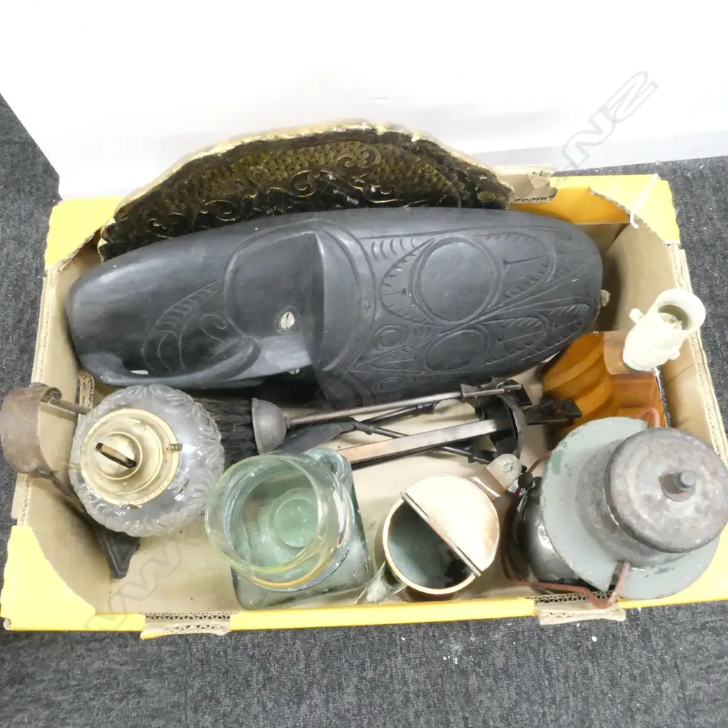 KERO LAMPS, TRIBAL MASK, COPPER JUG ETC Image 1++