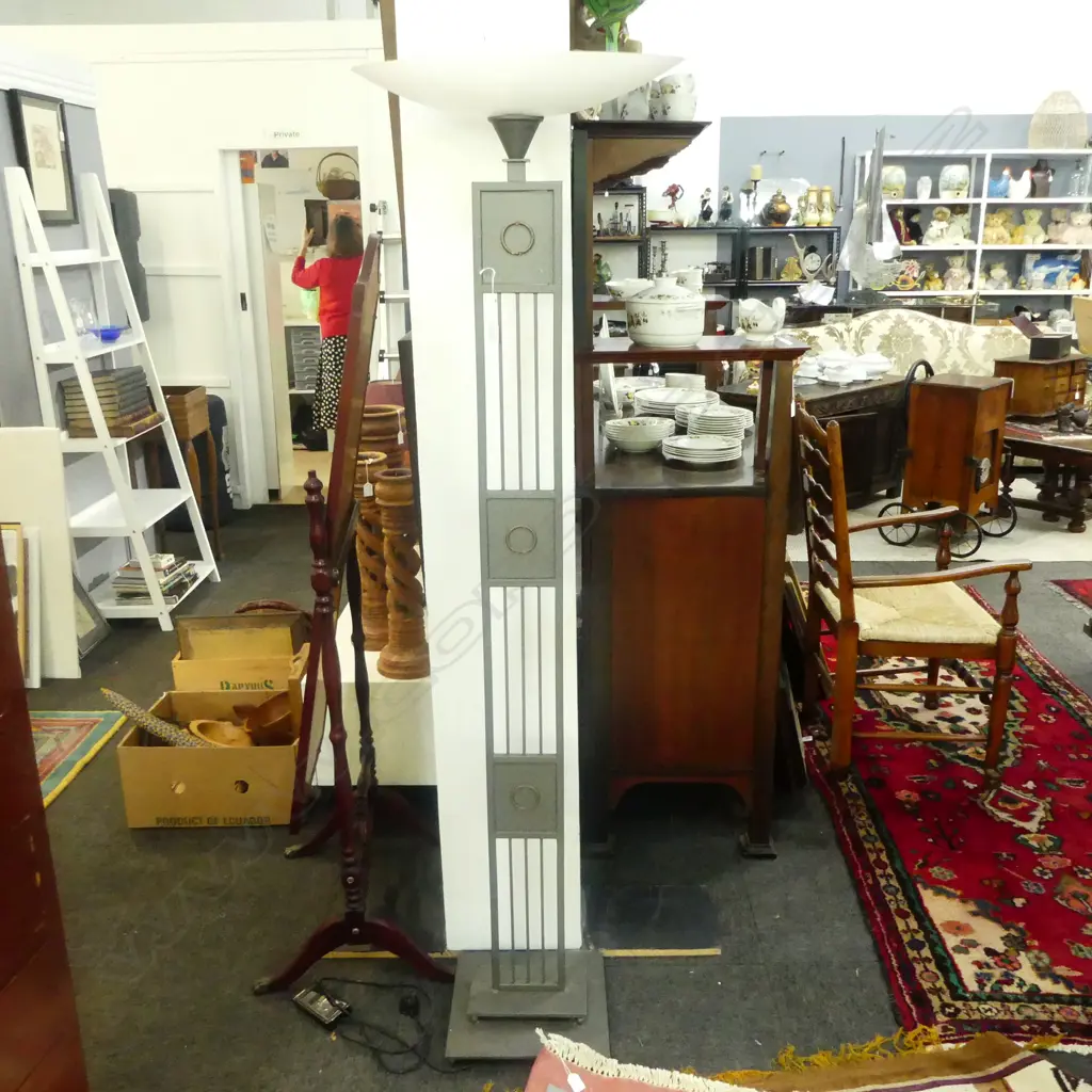 METAL & GLASS DECO STYLE STANDARD LAMP H1820MM Image 1++