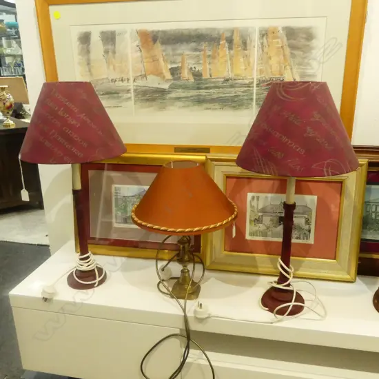 PR DECORATIVE TABLE LAMPS & BRASS CANDLSTICK TABLE LAMP H450MM