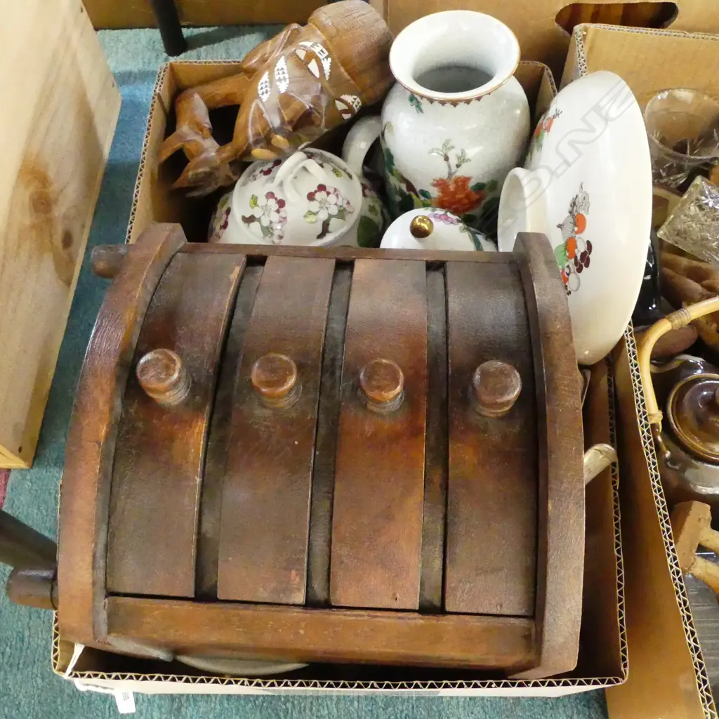 ASST. CERAMICS INCL. PORTMEIRION TEAPOT (SPOUT CHIPPED), EP CUTLERY ETC Image 1++