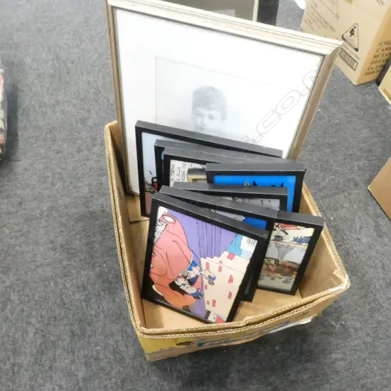 COLLECTION OF 9 FRAMED COMIC CARTOONS FRAME & PRINT