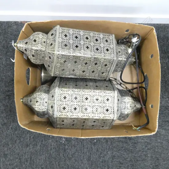 PR SILVER METAL MOROCCAN STYLE LANTERNS H.530mm