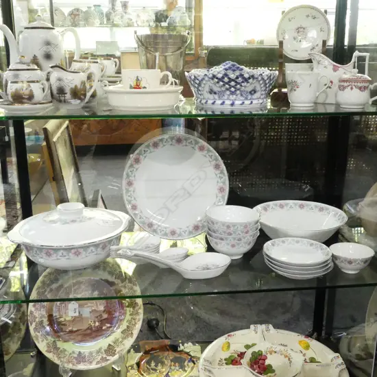 WHITE 'UNDERGLAZE' CHINA PART DINNER SERVICE 