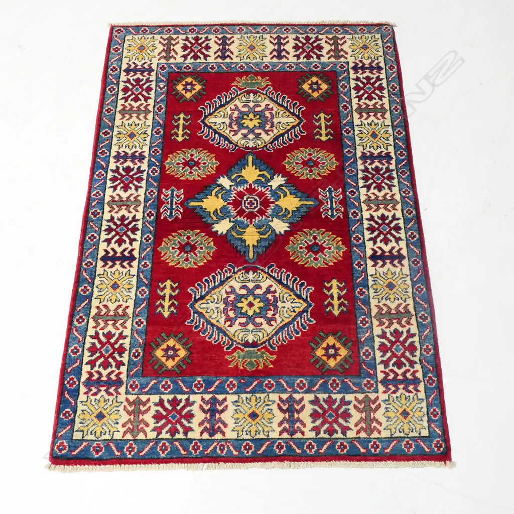 HAND KNOTTED WOOL PILE KAZAK RUG, 1450x1000mm Image 1++