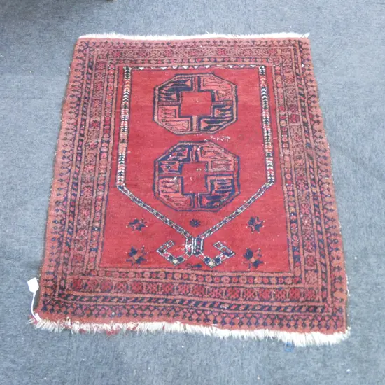 HAND KNOTTED ALL WOOL PRAYER RUG 1000x840mm
