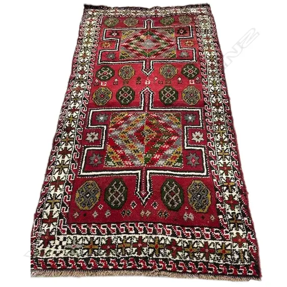 HAND KNOTTED ALL WOOL SHIRAZ RUG 2000 x 1100mm Image 1++