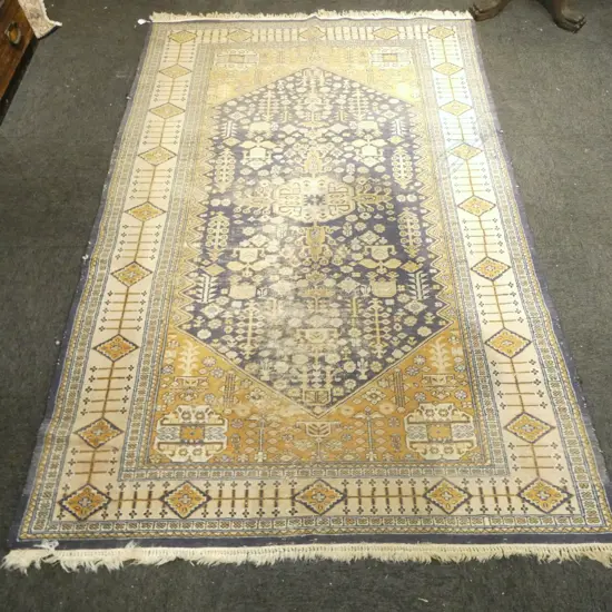 HAND KNOTTED WOOL PILE RUG 2130x1400mm some wear