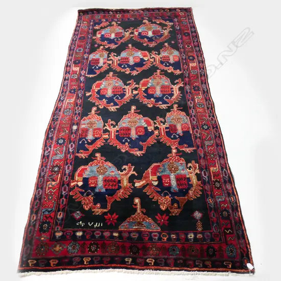 VINTAGE HAND KNOTTED WOOL PILE BAKHTIYARI RUG 3000x1380mm