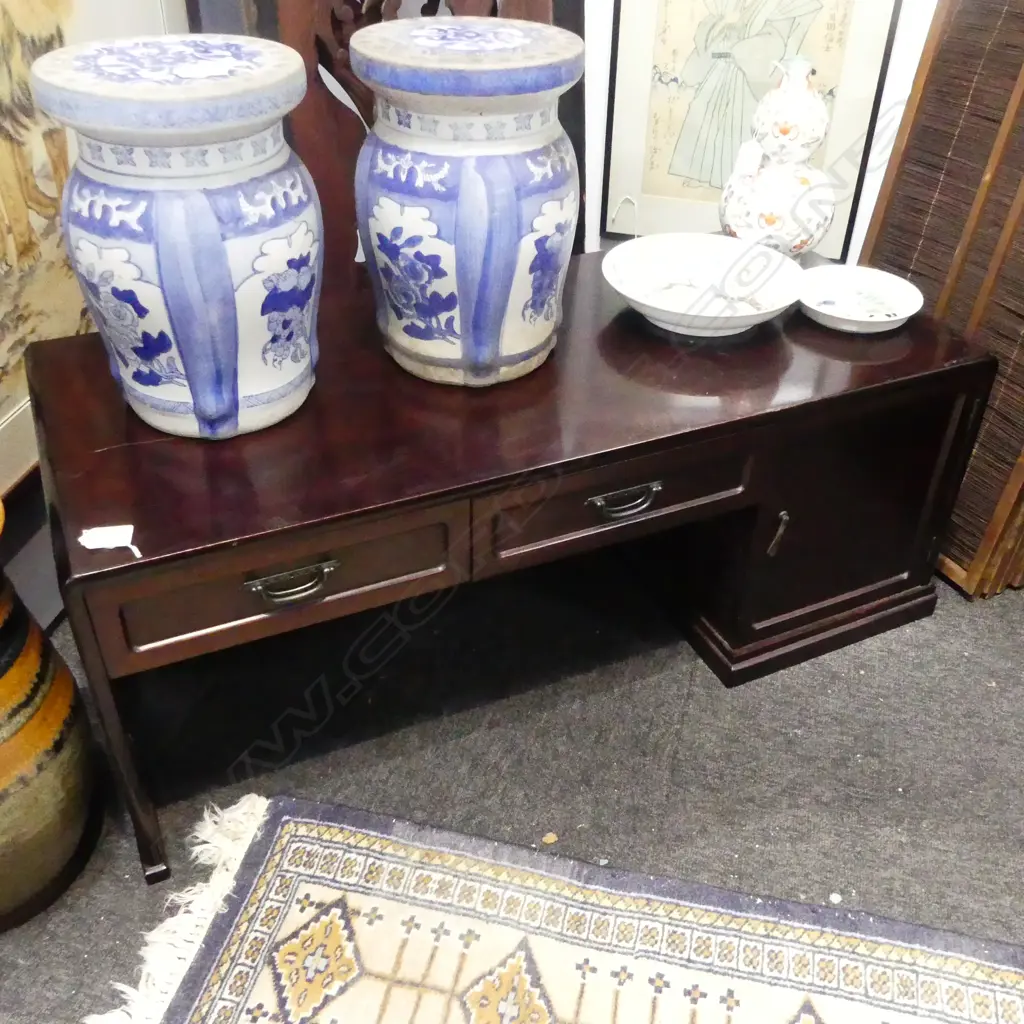 VINTAGE JAPANESE HARDWOOD LOW TABLE for tea ceremony W.915mm. H.350mm Image 1++