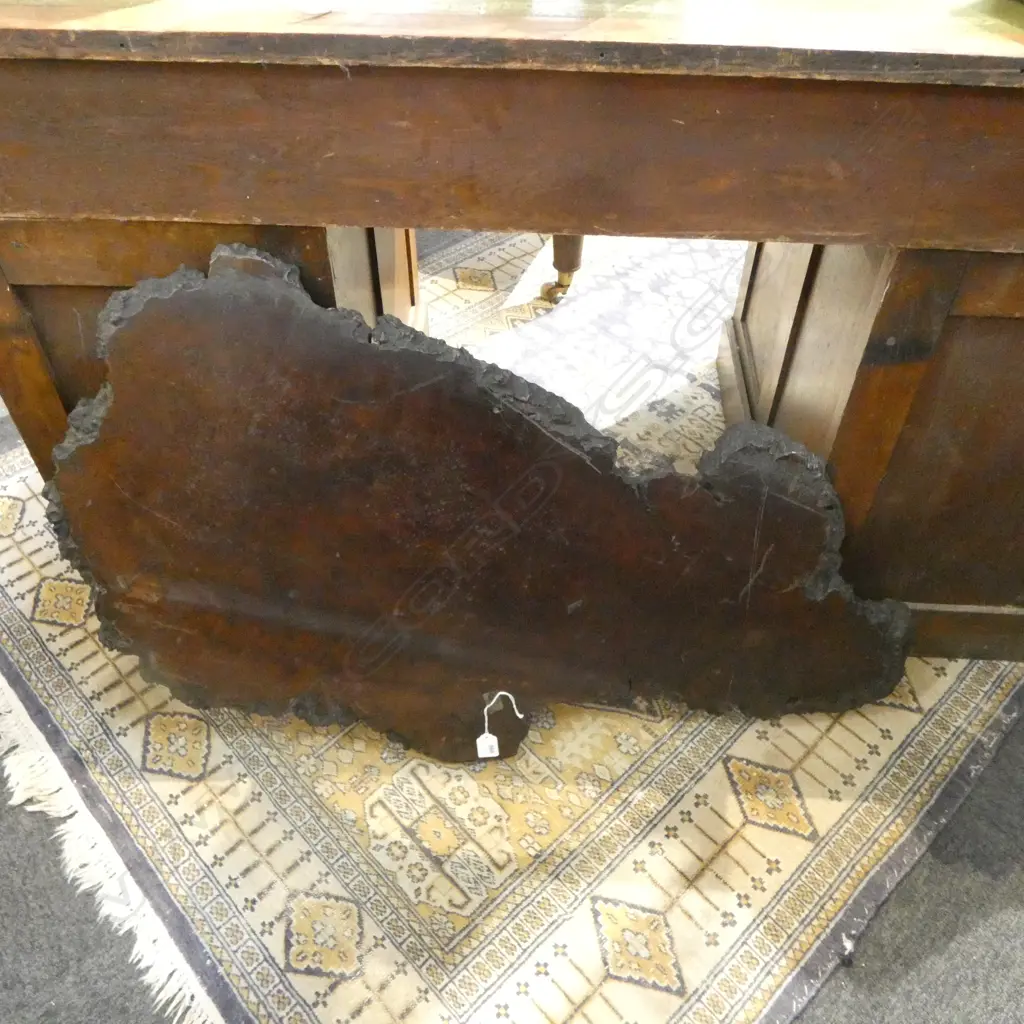 VINTAGE JAPANESE LGE EXOTIC BURL WOOD SLAB with natural edge 1000 x 540mm Image 1++