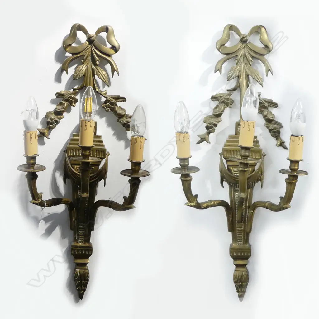 PR BRASS 3 BRANCH SCONCES H.730mm Image 1++