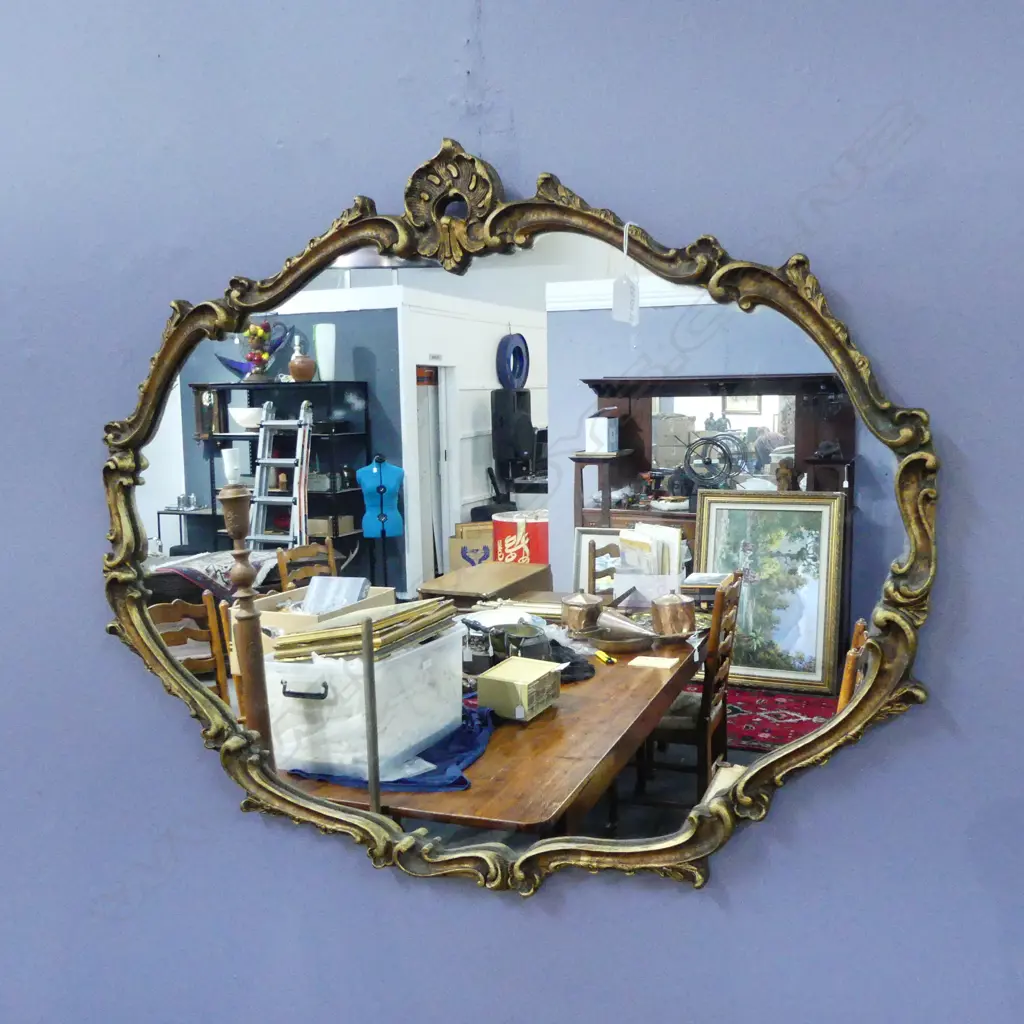 VINTAGE GOLD PAINTED FRAMED MIRROR, 760X640MM Image 1++