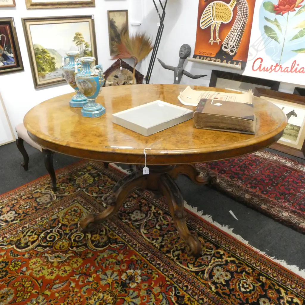 VICTORIAN PEDESTAL OCCASIONAL TABLE 1480x1120mm Image 1++