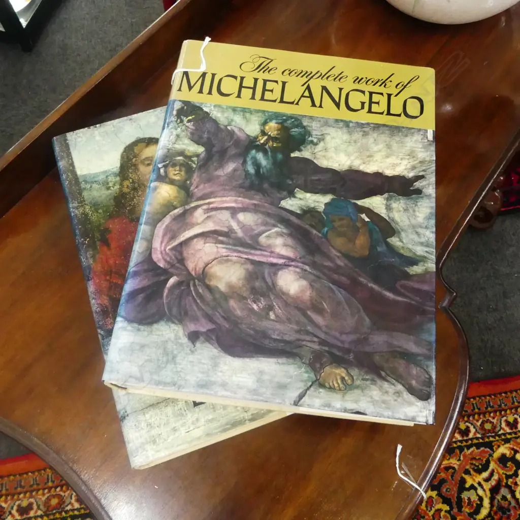 2 LG ARTABRAS ART BOOKS; MICHELANGELO & LEONARDO DA VINCI H.380mm Image 1++