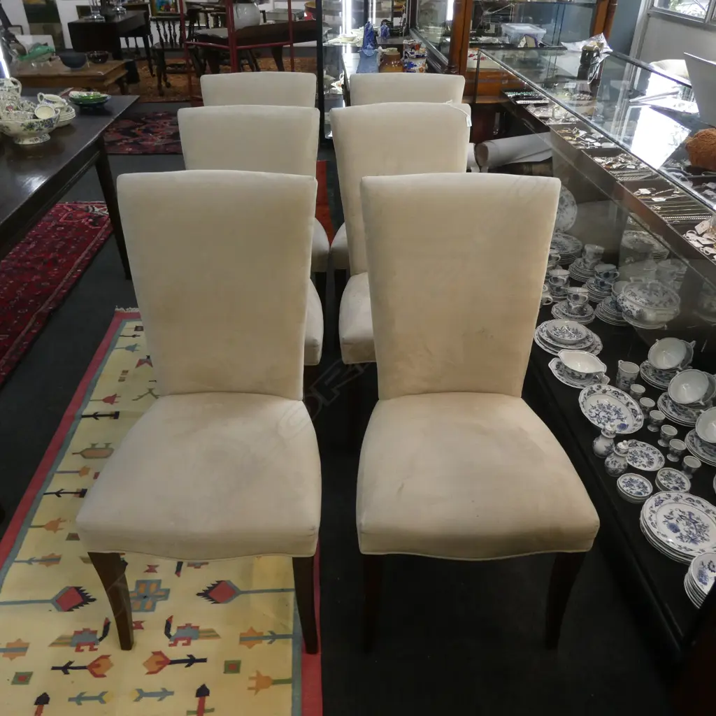 6 SUEDE DINING CHAIRS Image 1++